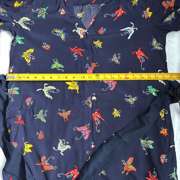 Anthropologie Midi Flutterby Navy Butterfly Dress- M - Picture 14 of 14